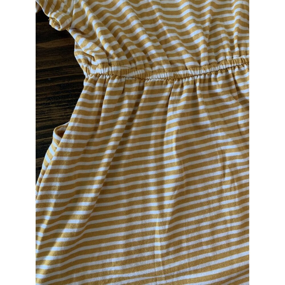 Crown of Hearts Skylar Pocket Yellow & White Striped Skater Dress Sz XXS (2/3) - Picture 4 of 5